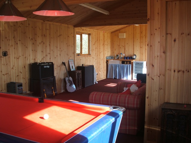 Game Room in Wooden Garage